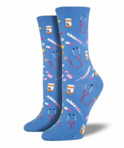 Fun sokken medisch in een mooie kleur blauw