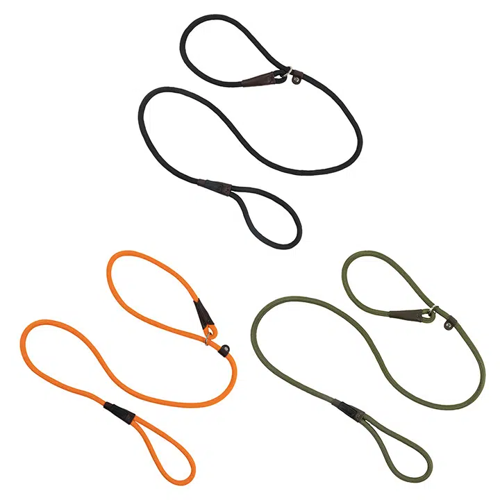 Jack Pyke Dog sliplijnen van 10mm nylon in de kleuren oranje, zwart en olijfgroen