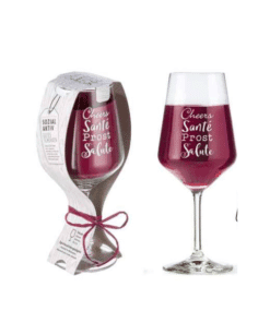 Wijnglas met leuke tekst