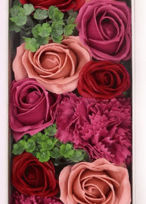 vintage, zeepbloemen, roos, cadeau