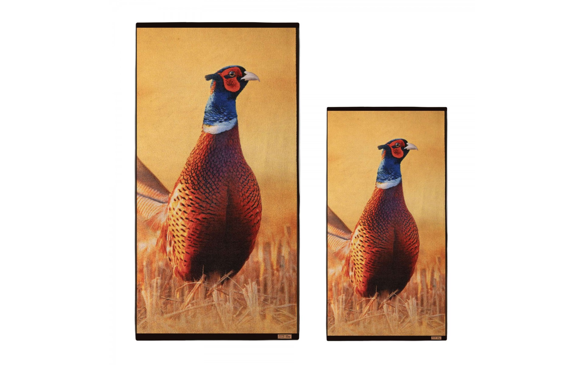 Luxe handdoeken wildprint fazant grote badhanddoek 70x140 cm cadeauset