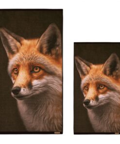 Luxe handdoeken wildprint vos 100 procent biologisch katoen landelijke stijl