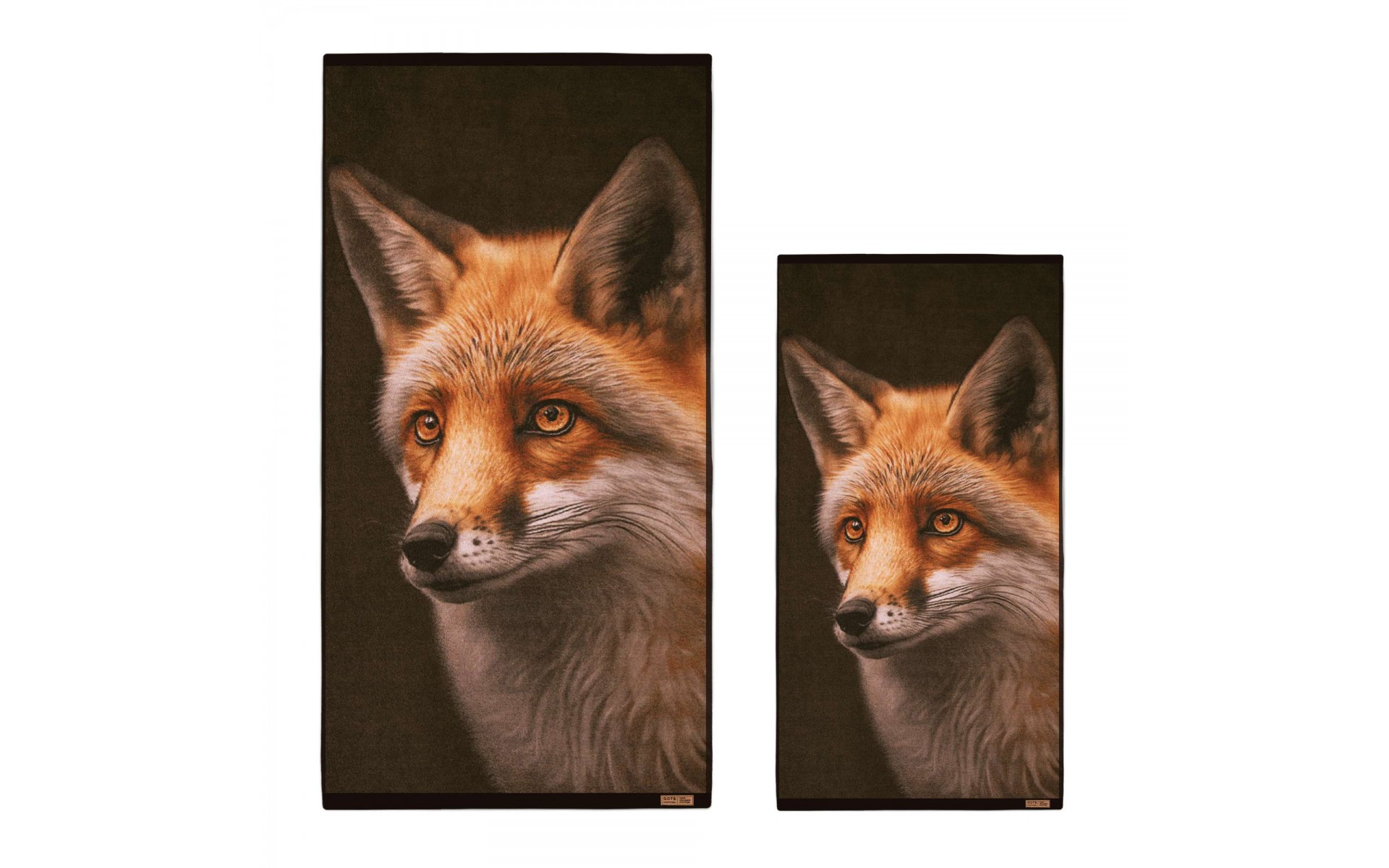 Luxe handdoeken wildprint vos 100 procent biologisch katoen landelijke stijl