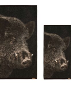Luxe handdoeken wildprint met wild zwijn design exclusief jagers cadeau
