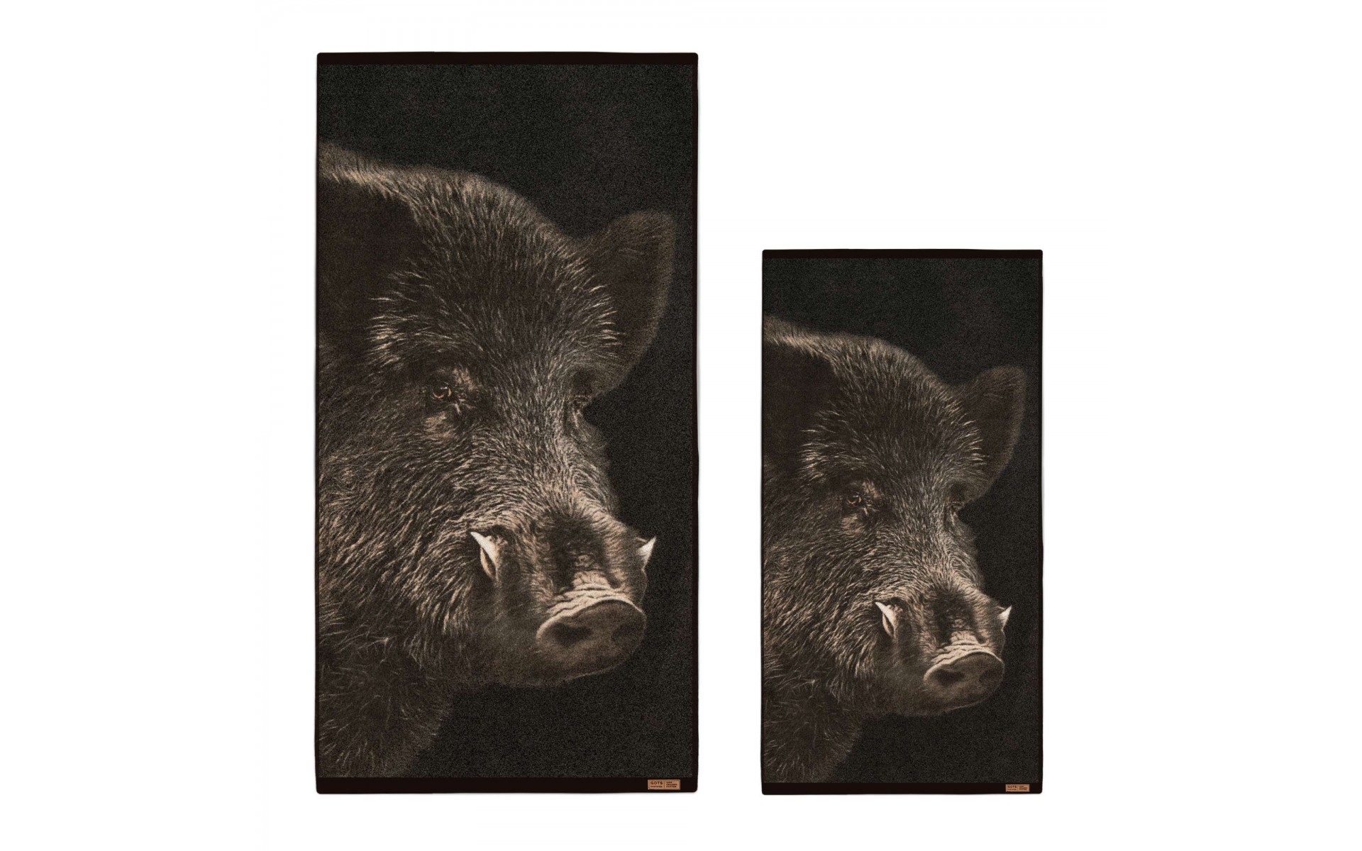 Luxe handdoeken wildprint met wild zwijn design exclusief jagers cadeau