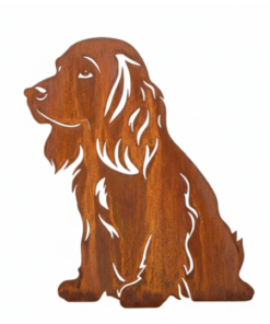 Cortenstaal cocker spaniel tuinsteker metalen hondensilhouet voor buiten