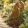Cortenstaal kooikerhondje tuinsteker metalen hondensilhouet voor de tuin