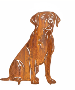 Cortenstaal labrador tuinsteker metalen hondensilhouet voor de tuin