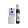 Het complete **cadeaupakket damhert olijfolie** met zeezout als kant-en-klaar culinair natuurcadeau bij Veertjeskadoshop